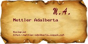 Mettler Adalberta névjegykártya
